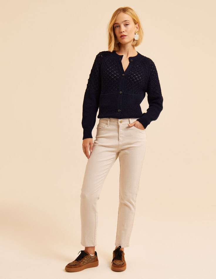 I.Code ecru straight jeans-1