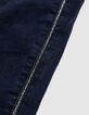 Damen slim Dunkelblaue chain back Jeans-5