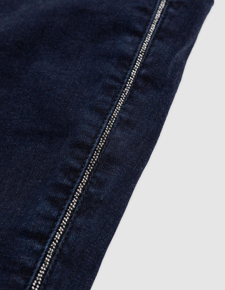 Damen slim Dunkelblaue chain back Jeans-5