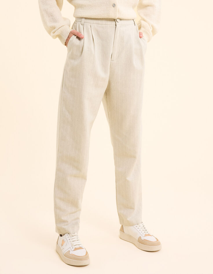 Pantalon de costume gris rayures tennis I.Code-4