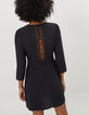 I.Code black dress with lace band on back-1
