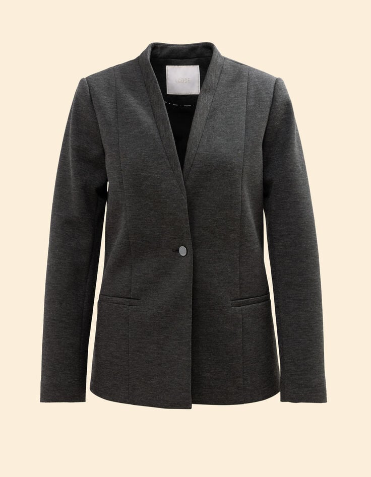 Veste de tailleur grise maille faux-uni I.Code-7 Veste de tailleur grise maille faux-uni I.Code-7