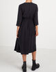Robe longue noir lavé brodée forme portefeuille I.Code-3