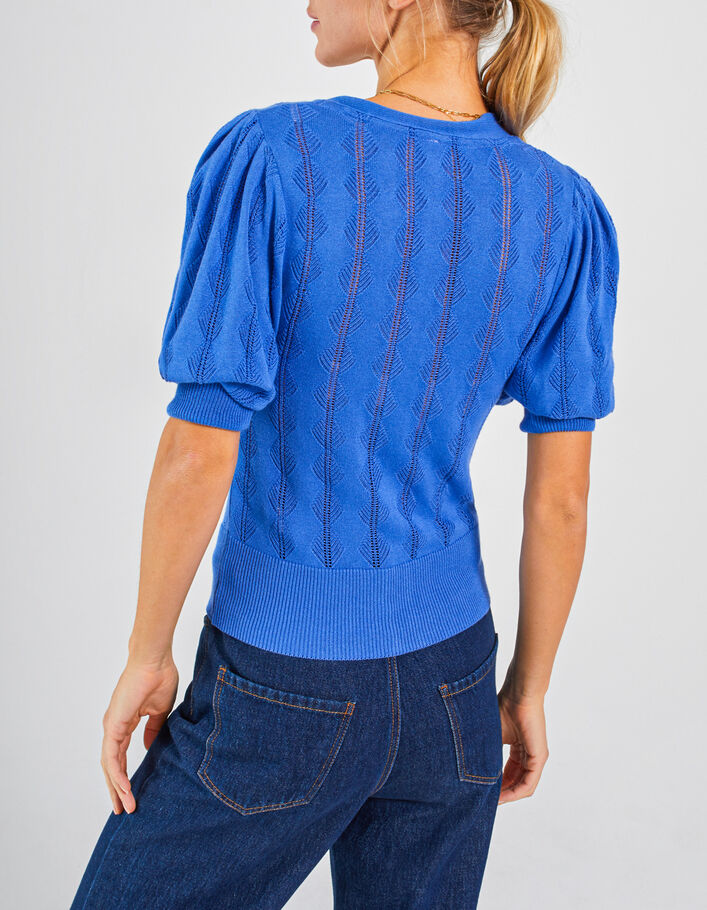 Cardigan cobalt tricot à manches courtes I.Code - I.CODE