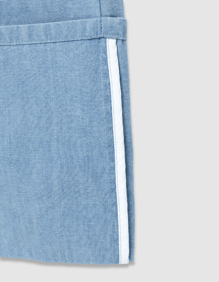 Blauer Hosenanzug aus Bio-Baumwolle f&uuml;r Damen mit breitem Revers-9