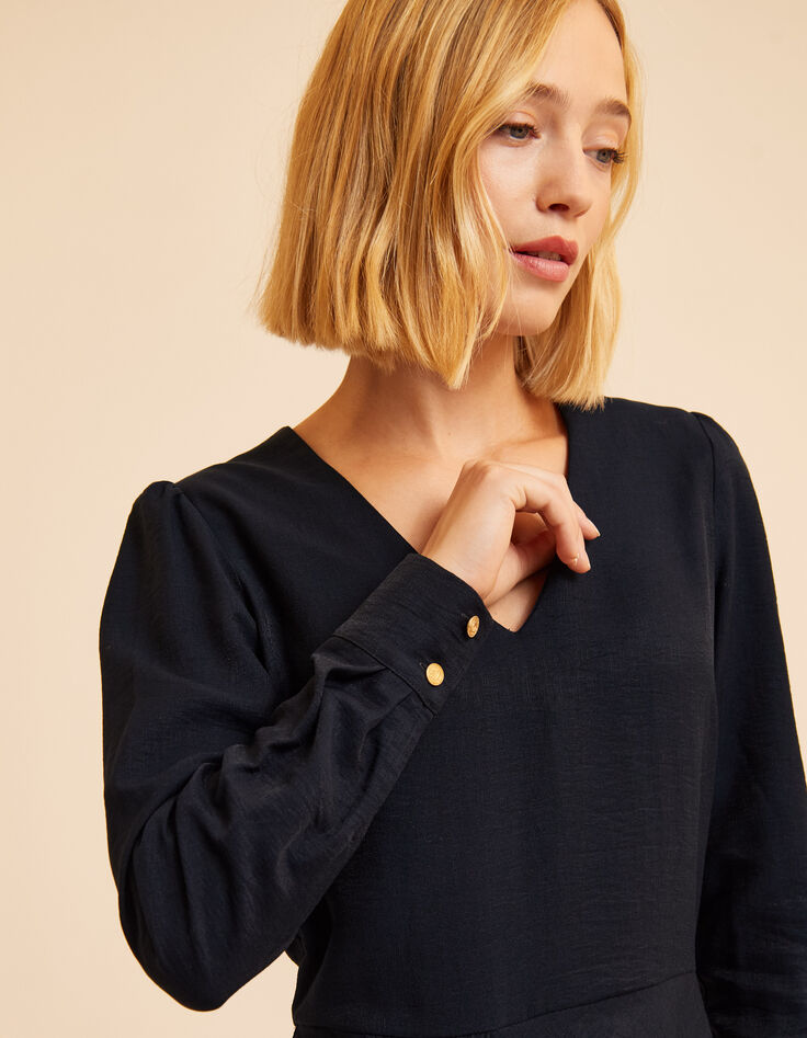 Robe marine effet drapé côté I.Code-5