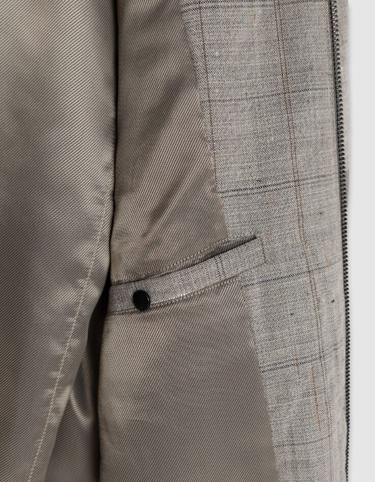 Taupe Bomberjacke Rei&szlig;verschluss Karo-9