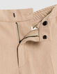 Pantalones de traje beige oscuro seersucker para Hombre-6