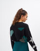 Schwarzer Pullover I.Code mit geometrischen Formen-3