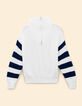 White trucker sweater knit striped sleeves I.Code-6
