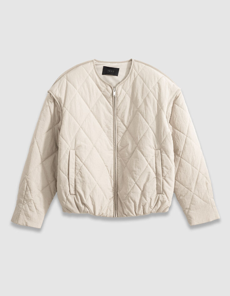 Sous-doudoune beige oversize Femme-6