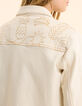 Jeansjacke in Ecru mit ockerfarbenen Nähten I.Code-5