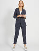 Marine colbert in jacquard met kruisjes I.Code-6