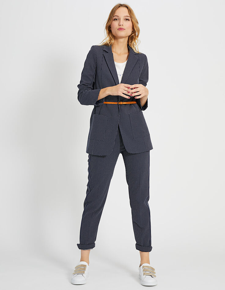 Marine colbert in jacquard met kruisjes I.Code-6