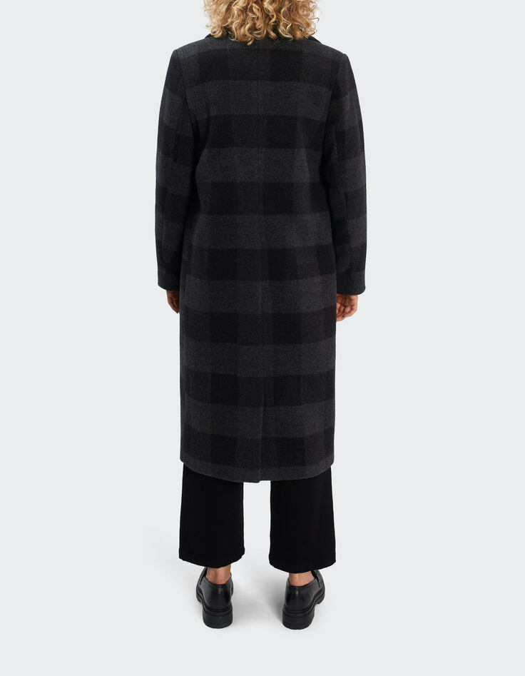 Abrigo largo antracita cuadros I.Code-3