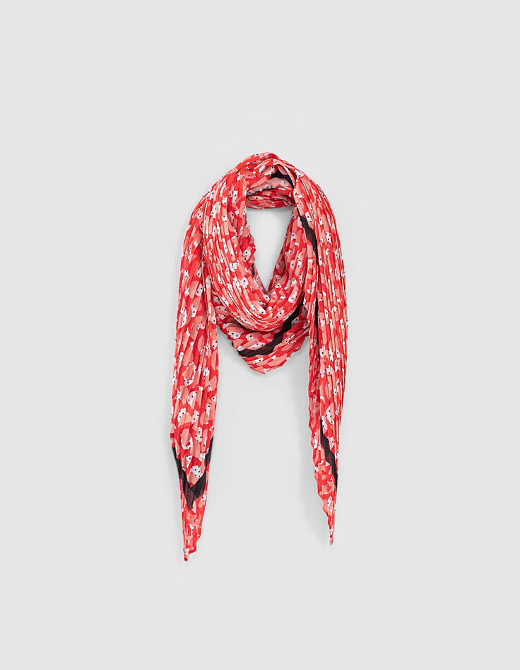 Foulard losange coquelicot plissé graphique pop I.Code-2 Foulard losange coquelicot plissé graphique pop I.Code-2