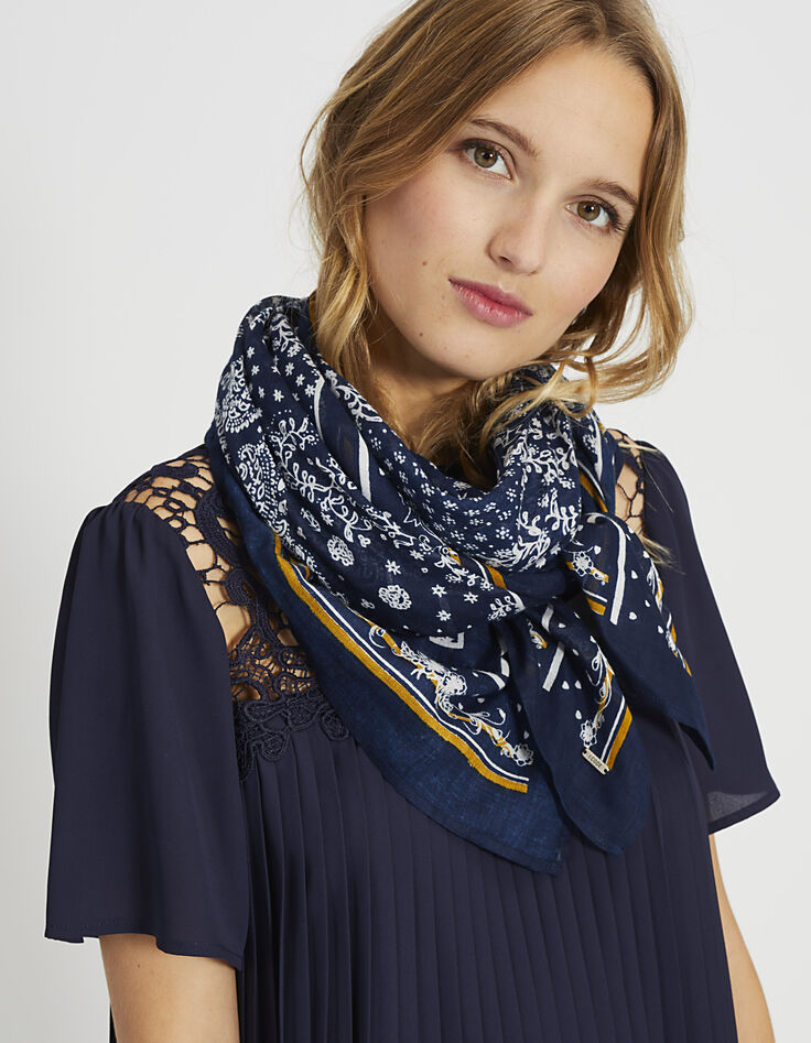 Chèche marine imprimé foulard I.Code-2 Chèche marine imprimé foulard I.Code-2
