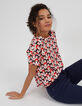 Camiseta roja estampado caras I.Code-2