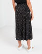Jupe midi noire imprimé minimaliste fleuri I.Code-2