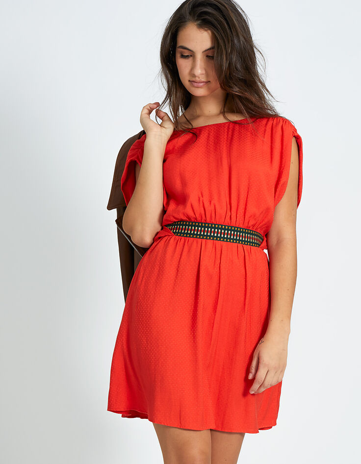 I.Code poppy Jacquard dotted dress-3 I.Code poppy Jacquard dotted dress-3