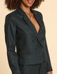 I.Code midnight green check  suit jacket-1