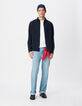 Herren slim navy seersucker DRY FAST Hemd-3