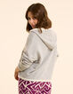 Sweat à capuche gris col cache-cœur I.Code-4