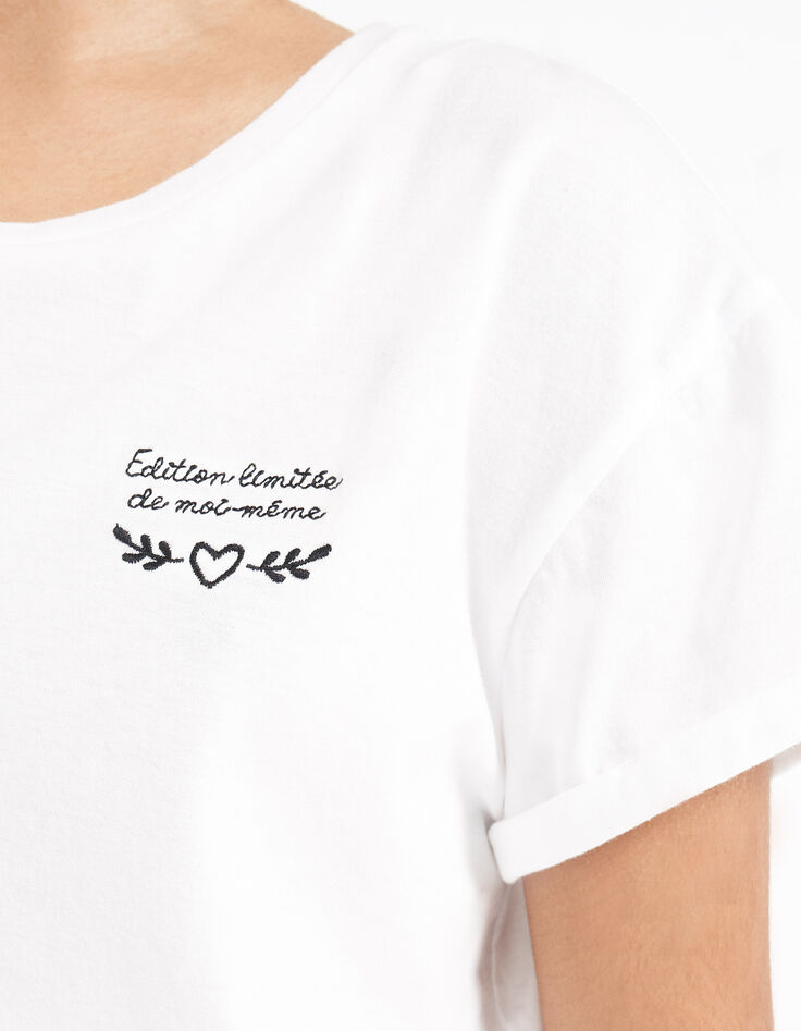 Tee-shirt neutre broderies noire poitrine I.Code-3