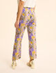 Pantalon large parme imprimé perroquets I.Code-4