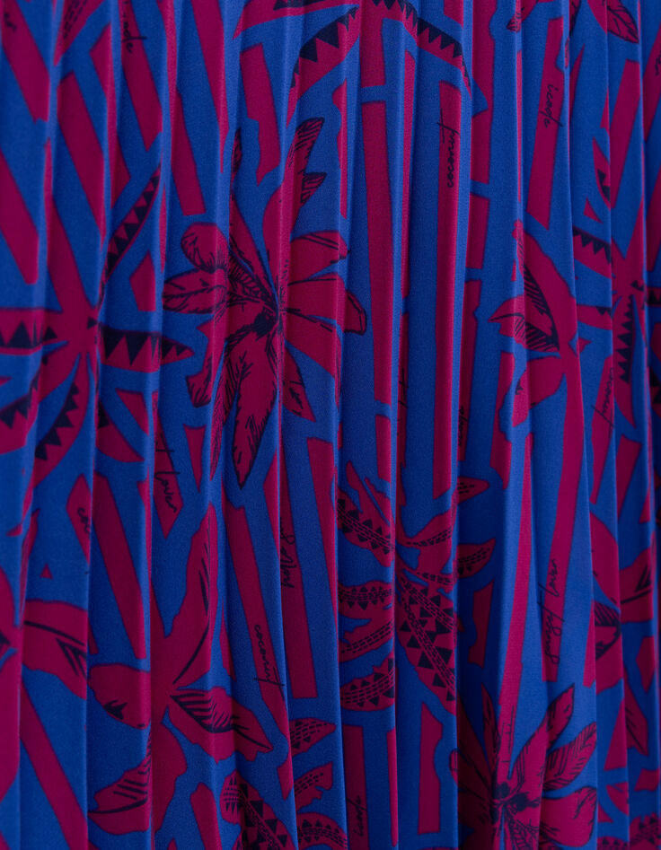 Indigo palm tree print top I.Code-7