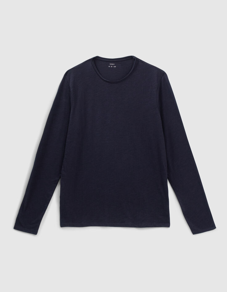 Marineblaues Herrenshirt L'Essentiel mit langen &Auml;rmeln-4