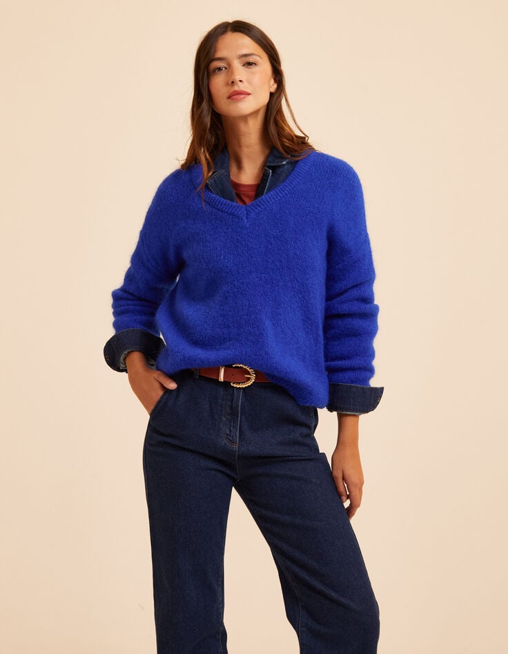 I.Code blue knit V-neck sweater Marine-3 I.Code blue knit V-neck sweater Marine-3