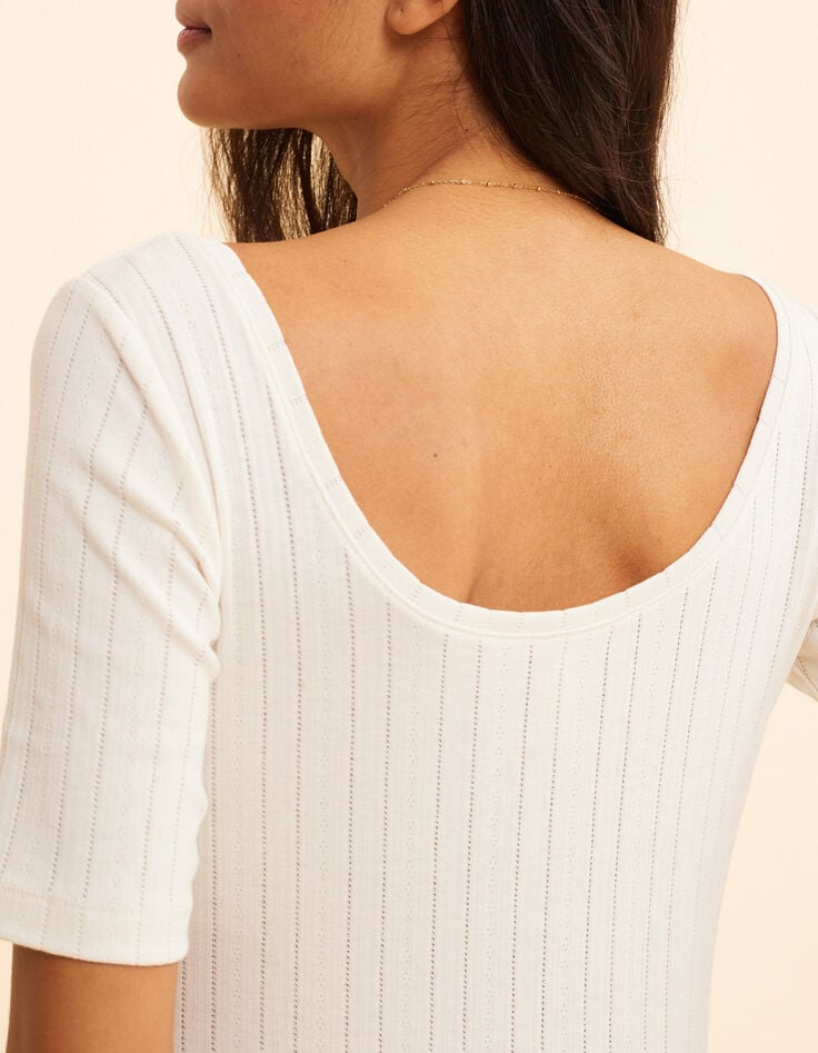 Body &eacute;cru maille Pointelle I.Code-4