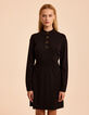 Robe manches longues noire tricot détails lurex I.Code-2 Robe manches longues noire tricot détails lurex I.Code-2