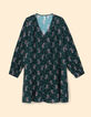 I.Code paisley print midnight green dress-8