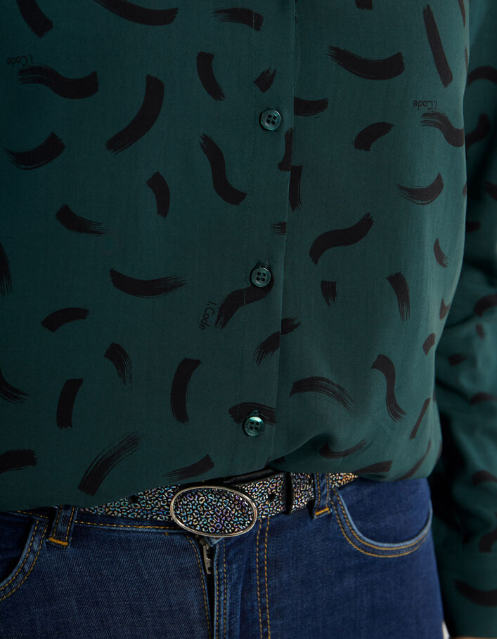 Chemise vert impérial à imprimé vagues I.Code -5