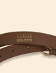 Ceinture fine dorée cuir velours effet python I.Code-4
