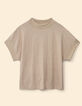 Top beige doré maille motif chevrons I.Code-6
