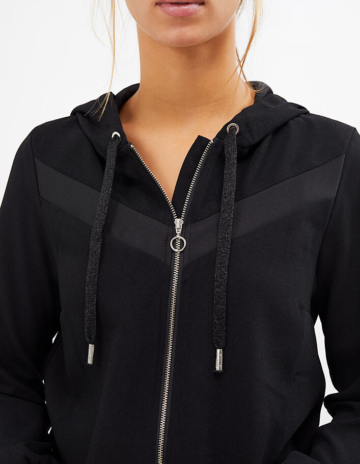 I.Code black hooded short jumpsuit  - I.CODE