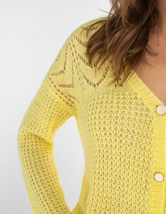 I.Code yellow decorative knit cardigan - I.CODE