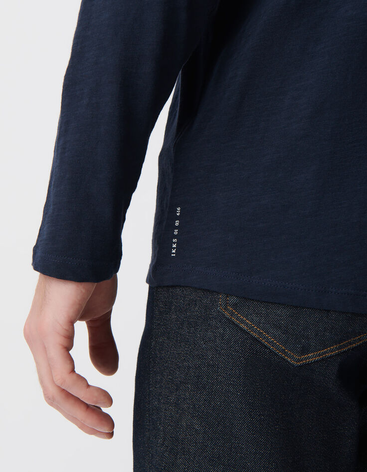 Marineblaues Herrenshirt L'Essentiel mit langen &Auml;rmeln-6