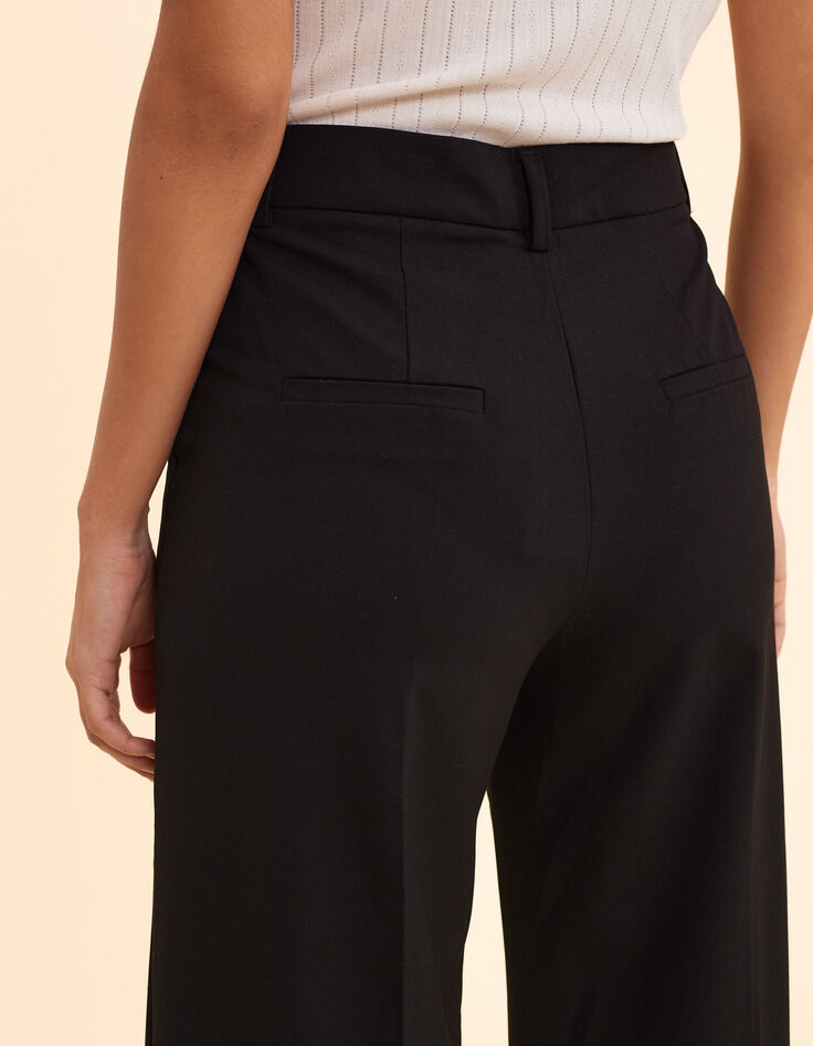 Schwarze elegante Hose mit Seemannsknopfleiste I.Code-8