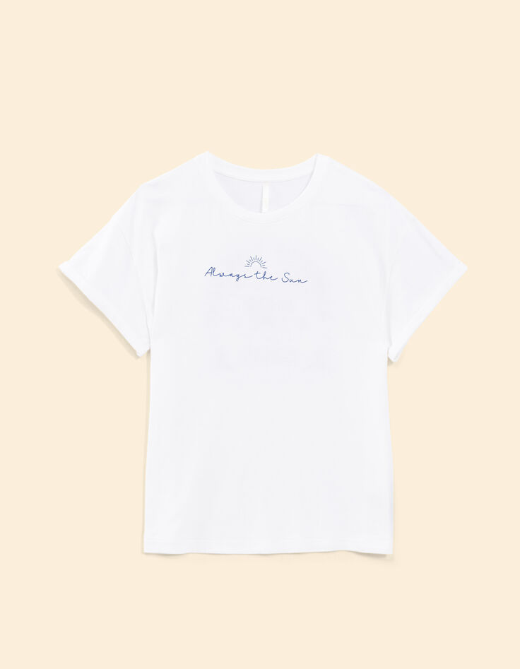 Weißes T-Shirt mit Botschaft I.Code-7