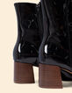I.Code black patent leather heeled boots-4