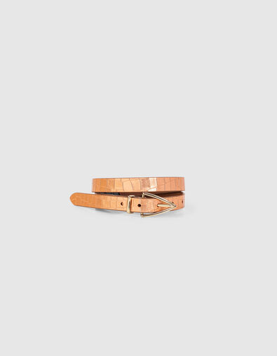 Metallic leren riem koperkleur I.Code