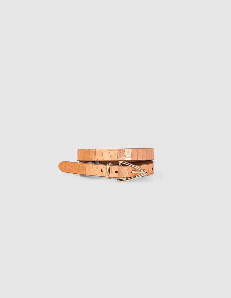Metallic leren riem koperkleur I.Code-1 Metallic leren riem koperkleur I.Code-1