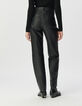 Schwarze Damen-Lederhose Jeansschnitt-3