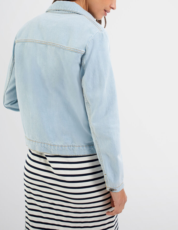 Blauw jeansjasje goudkleurige pin I.Code-2
