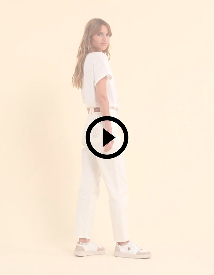 Jean boyfit blanc cass&eacute; I.Code-7