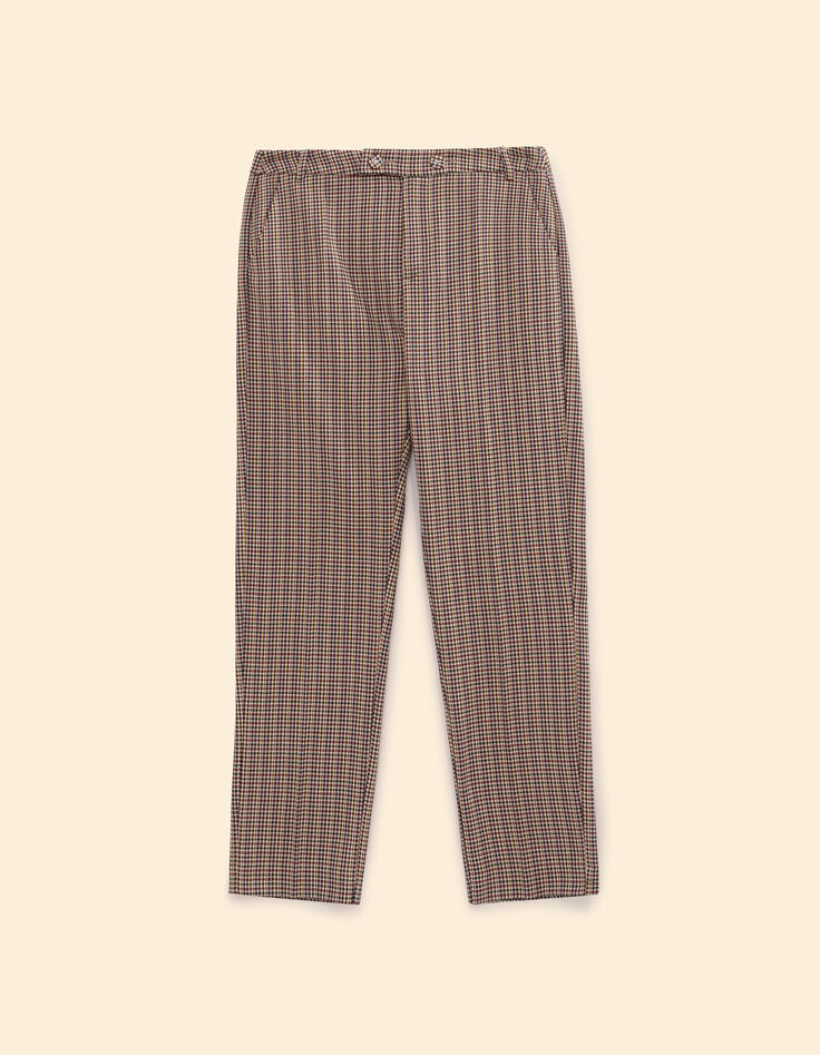 Pantalon de tailleur beige motif pied-de-puce I.Code-7 Pantalon de tailleur beige motif pied-de-puce I.Code-7